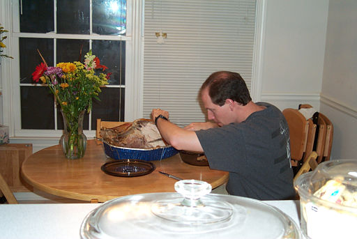 David taking the turkey apart